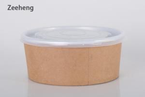 China Various Size Food Brown Kraft Paper Bowl Grease Resistance Microwavable Salad Bowl wholesale
