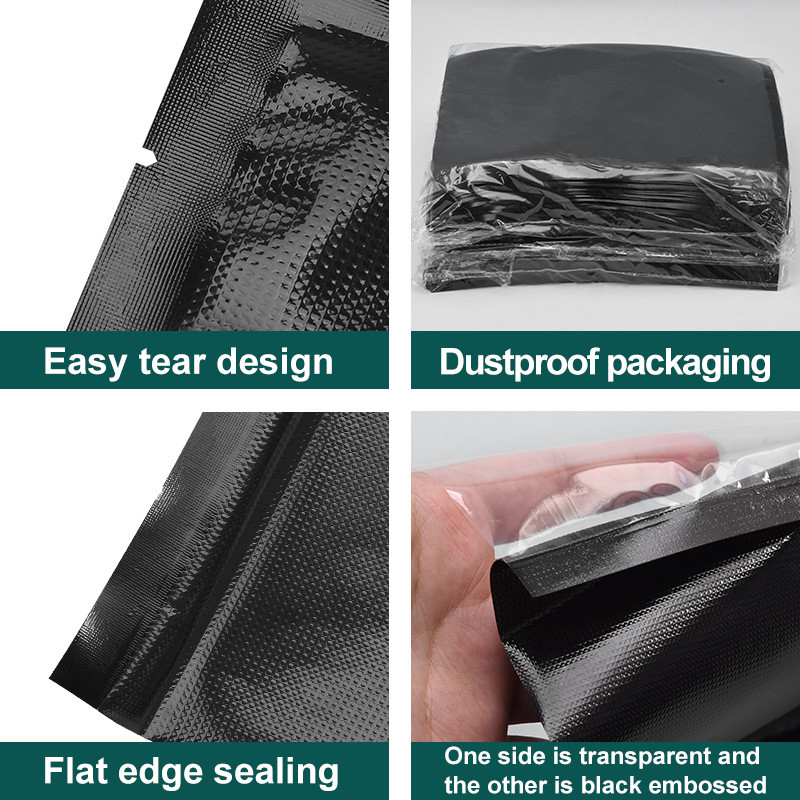 SGS QS Embossing Barrier Heavy Black Plastic Roll Moisture Proof Food Preservation