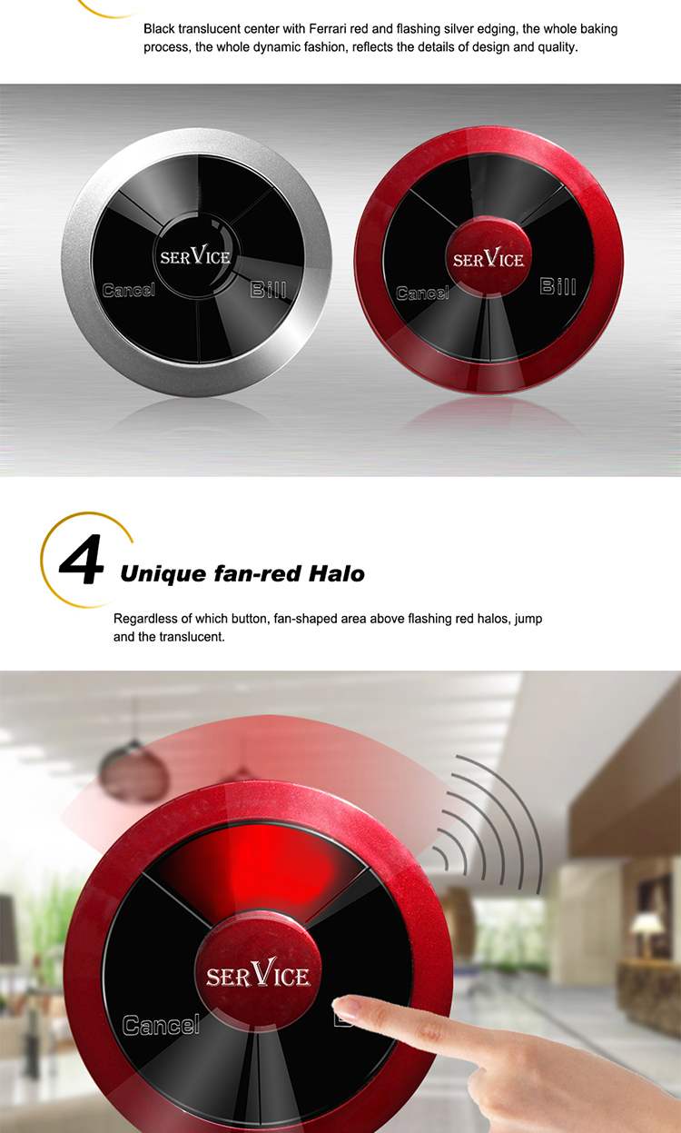 HCM310 Newest 360 degrees all-round waterproof restaurant wireless service call button