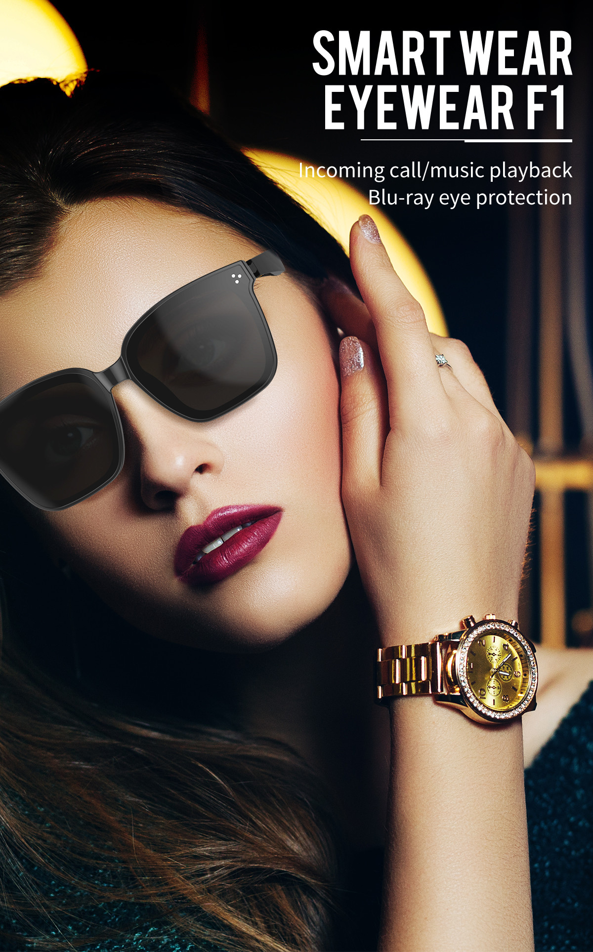 New Foreign Trade Products 2021 New F1 Smart Eyewear Incoming Call And Music Playback Blu-Ray Eye Protection Smart Eyewe