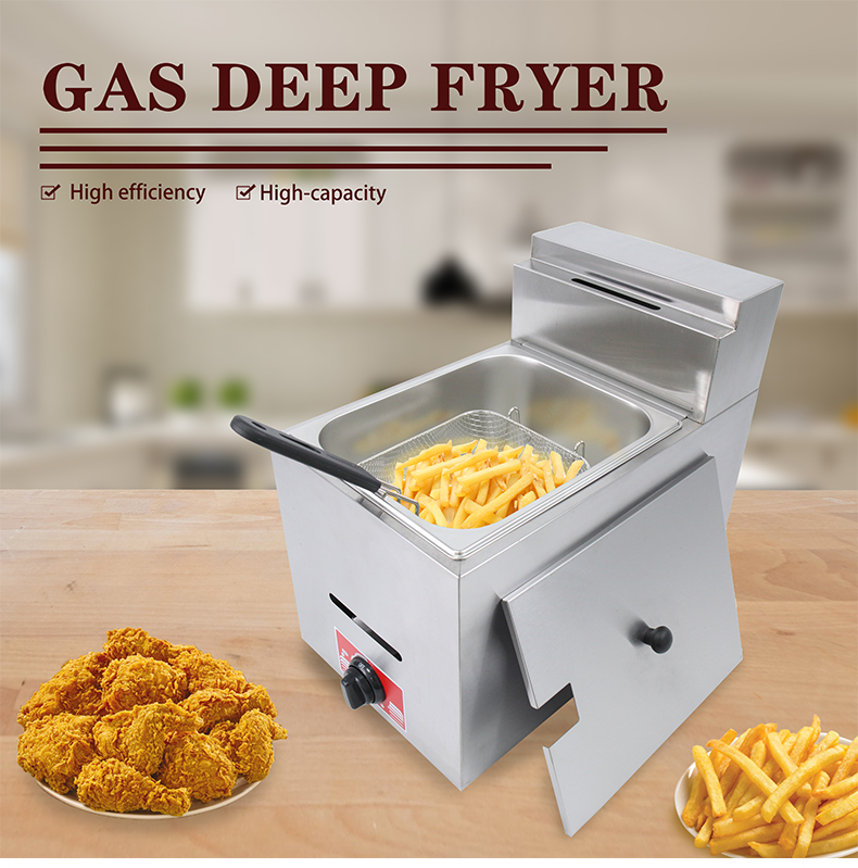 Stainless Steel Temperature Mini Electric Gas Deep Fryer for Commercial Restaurant