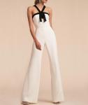 Custom Clothing Factory China Women'S Sexy Jumpsuit Halter Neck Sleeveless Wide