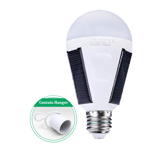 led solar bulb rechargeable emergency light E27 IP65 6000K AC85-265V