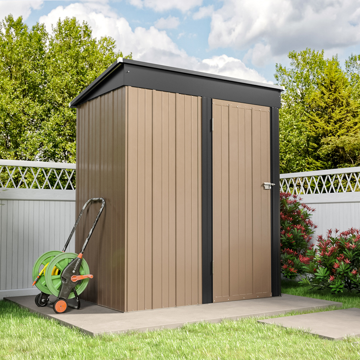 Waterproof Metal Storage Shed Steel Garden House Color Steel Plate Galvanized Steel