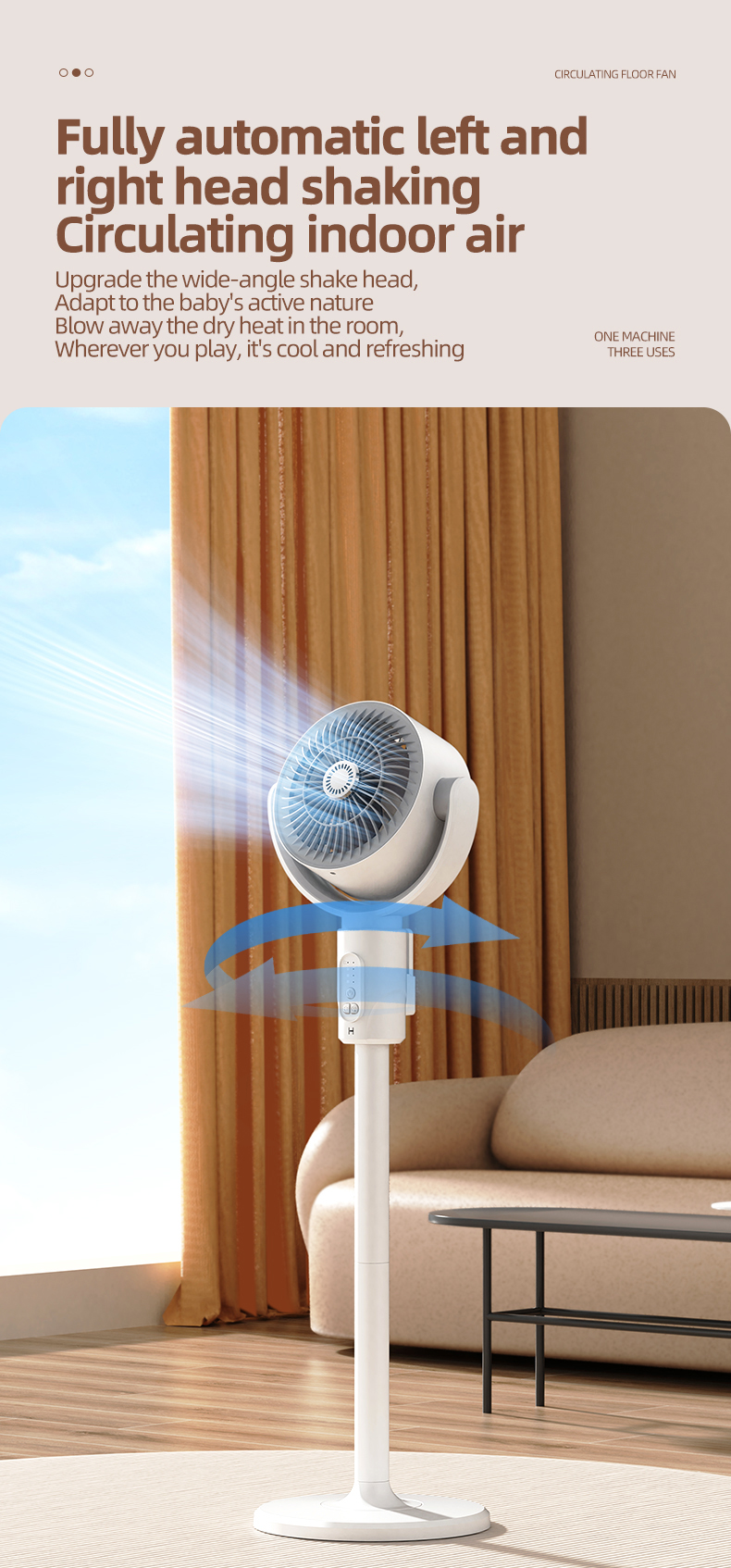 Adjustable Height 4000mA Portable USB Rechargeable Standing Fan With Timing Led Lamp Light