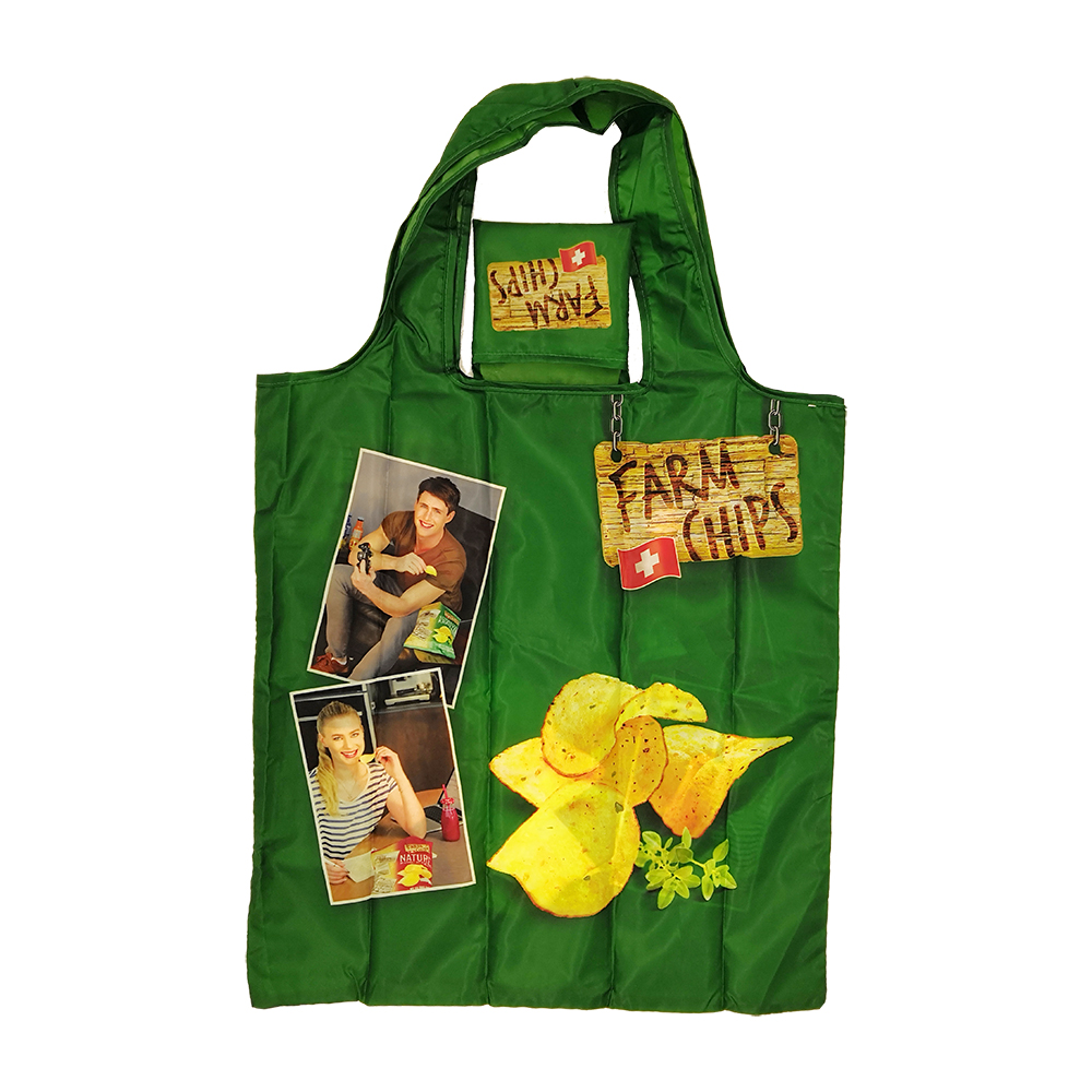 eco friendly RPET 210T Reusable polyester foldable shopping bag