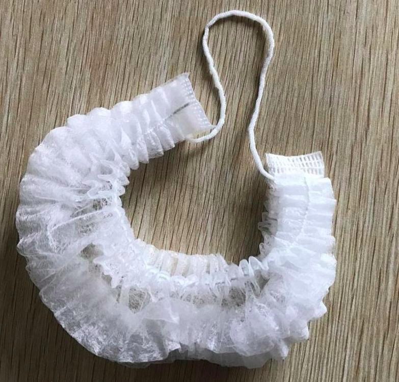 Machine Made Custom Beard Nets Personal Logo Printing With Elasticated Clip