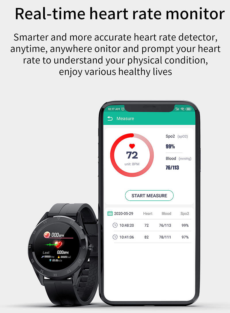 1.54 Inch Full Touch Fitness Smartwatch Full Touch Fitness Tracker 200mAhWith Weather Push