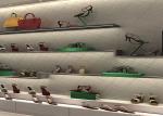 Fashion Shoe Display Wall Shelves , Round Footwear Display Stands MDF Material