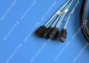 China SFF 8087 To 4 SATA Serial Attached SCSI Cable , 1.5m Internal 6gb SAS Fan Out Cable wholesale
