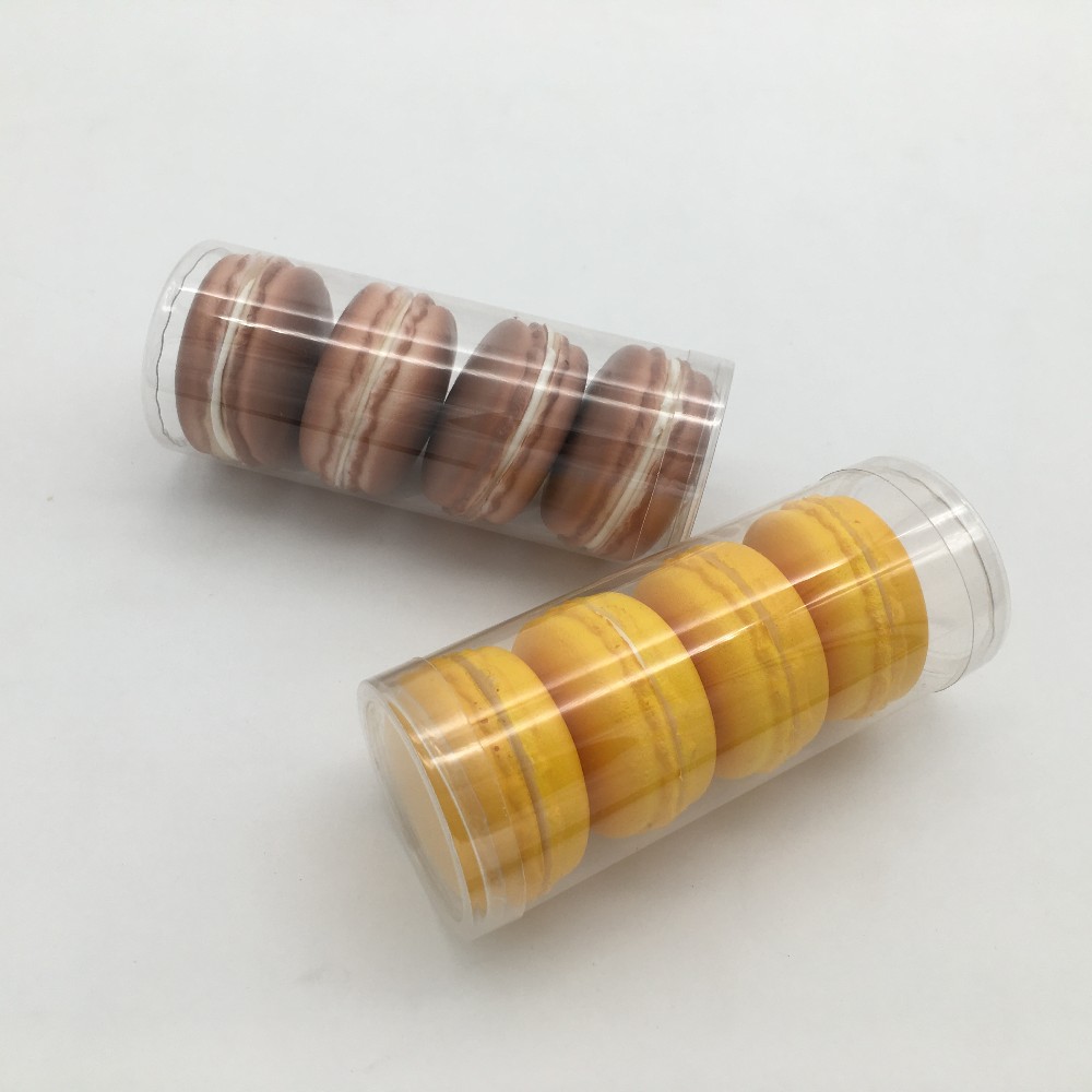 Recyclable Acrylic Plastic Macaron Packaging 4pcs Macaron Clear Box