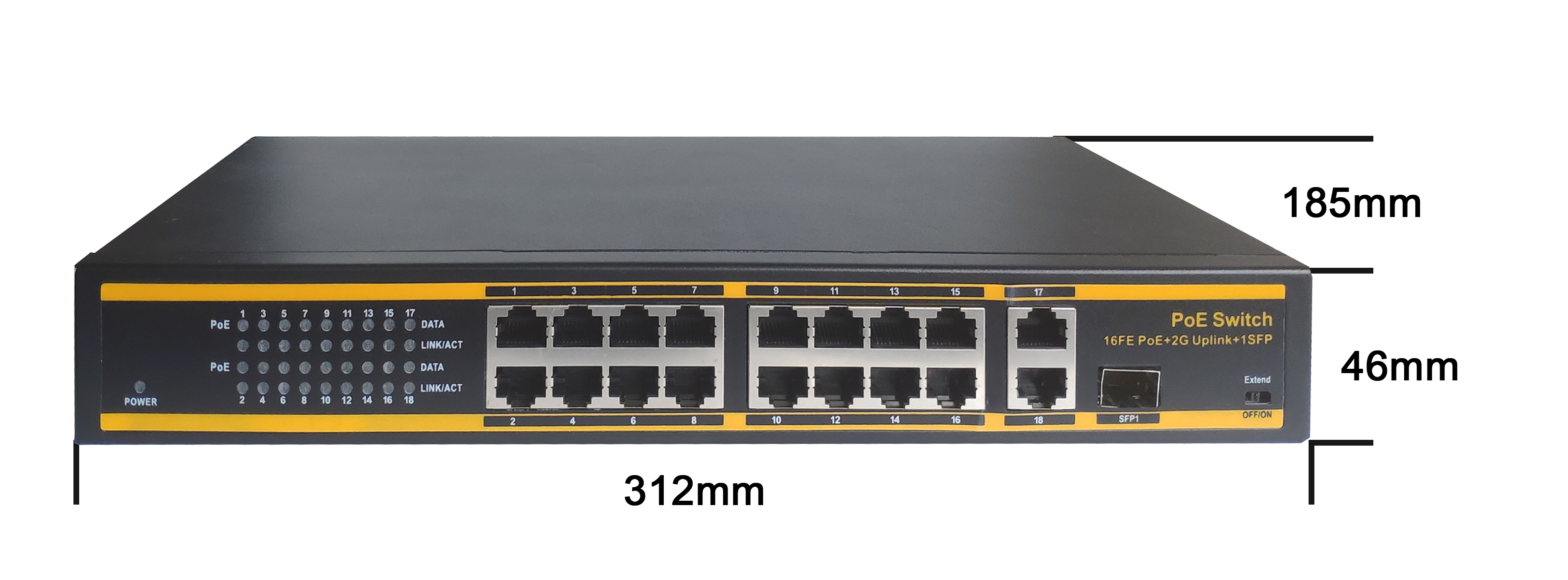 Ethernet poe switch IEEE802.3at or IEEE802.3af poe switch 16 port
