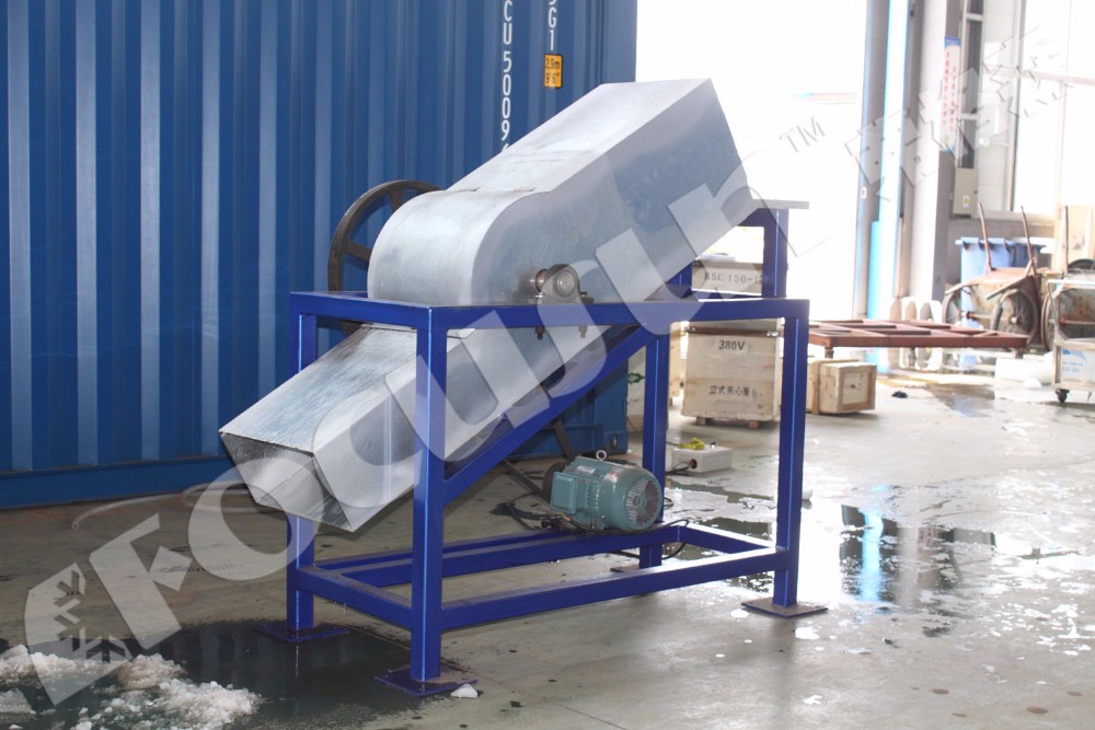Focusun 100kg/min Block Ice Crusher with Screw Way Conveyor and 380v/50hz/3p Voltage