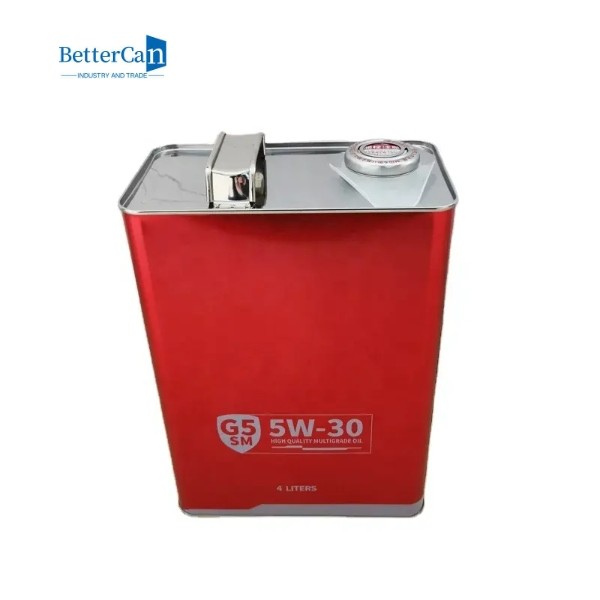 1 Gallon Engine Oil Metal Tin Cans With Sealed Cap Motor Oil Metal Handle