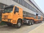 80000kg Semi Trailer Transport Yellow Semi Lowbed Trailer