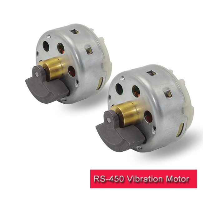 RS-450 DC Vibration Motor 45mm Diameter 12v 24v 4900 Rpm With Ball Bearing