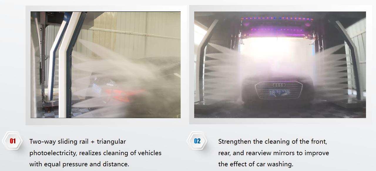 Double Arm Touchless Design Qingdao Risense 360 Touchless Automatic Car Wash Machine