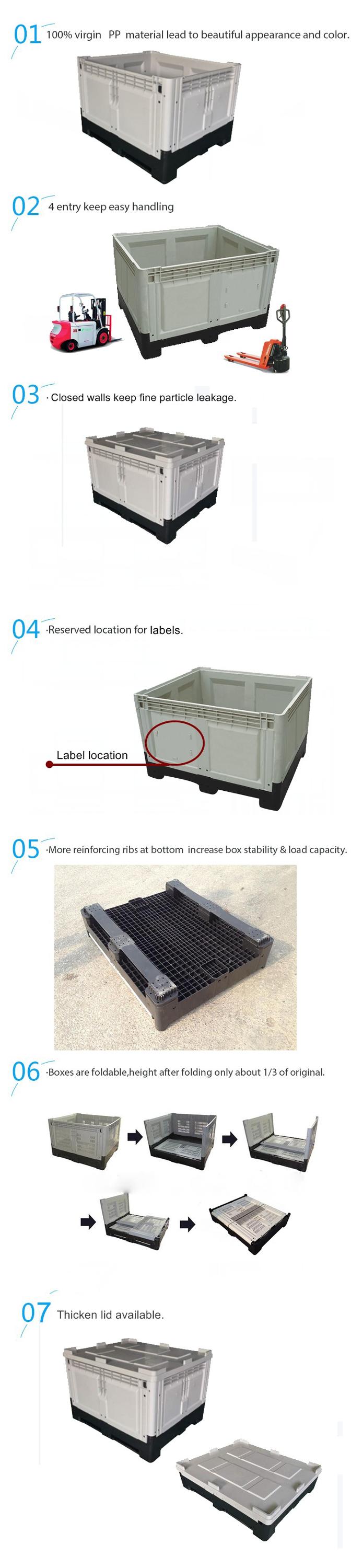 2019 New Plastic collapsible Bulk Containers for food