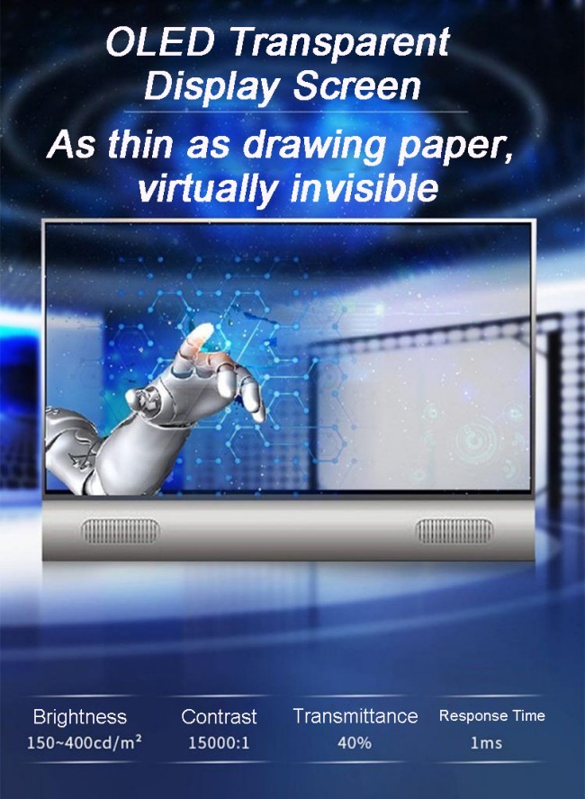 Double Sided Transparent OLED Smart TV Display Cabinet Digital Signage and Displays Advertising Players Exhibitions