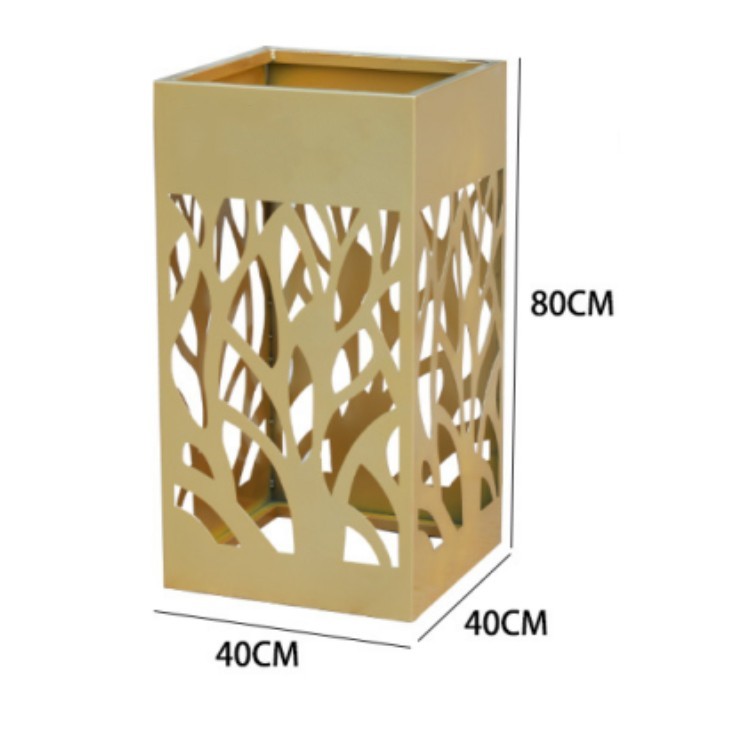 Outdoor tall metal planter with stand yellow and black flower pot