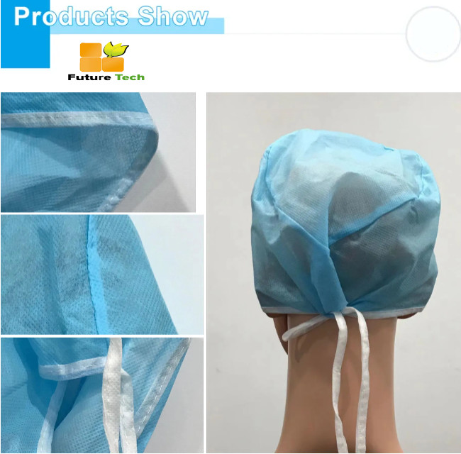 Tasteless Medical Disposable Bouffant Cap SMS Surgical Caps For Doctors