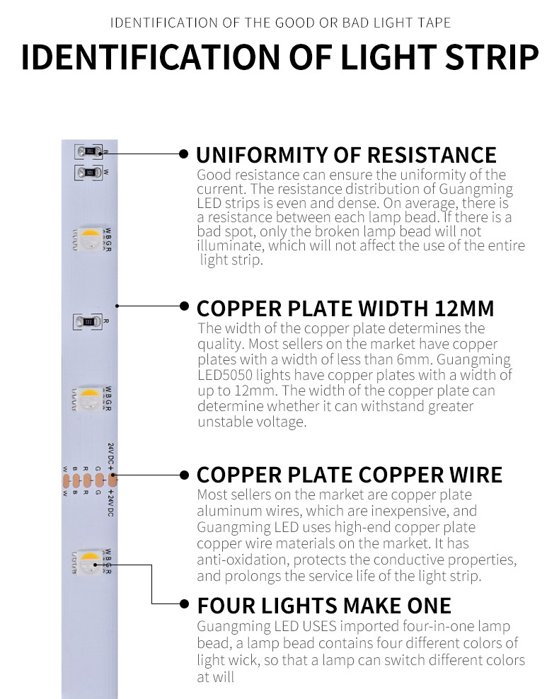 Aluminum 390-400lm 60leds/M 14.4W SMD LED Strip Light