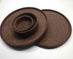 Dia. 6"-16" Round Carbonized Cork Trays Dark Eco Friendly Heat Resistance