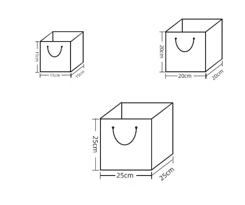15x15x15 Plain Paper Shopping Bags