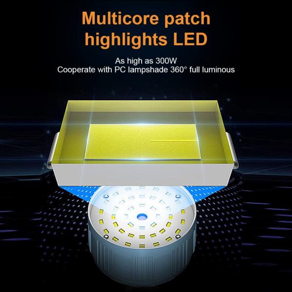 Waterproof USB Rechargeable Solar Camping Light with Remote Control 3- 1000LM 5 Modes