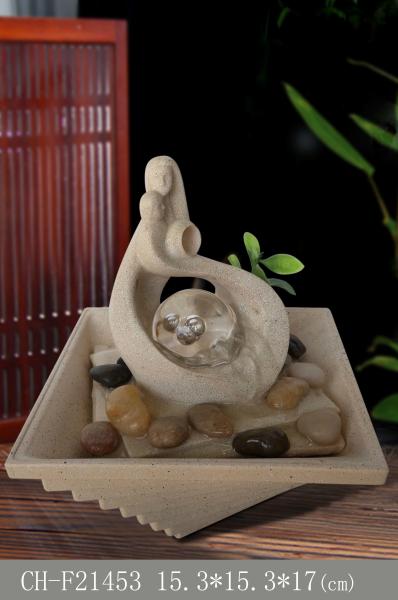 Smooth Couple Indoor Rolling Ball Water Fountain