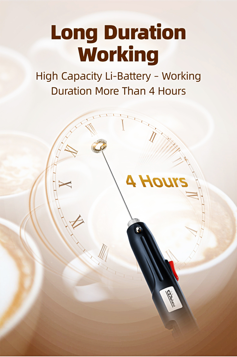 220V Electric Milk Frother Mini Handheld Food Blender Coffee Mixer with Speed Control