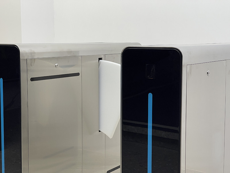 304 Stainless Steel Automatic Flap Barrier Speed Gate Turnstile With Glass Panels