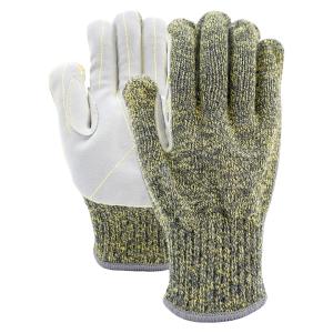 China Anti Stabbing Aramid Fiber Gloves Anti Slip Top Layer Cowhide Leather Work Gloves wholesale