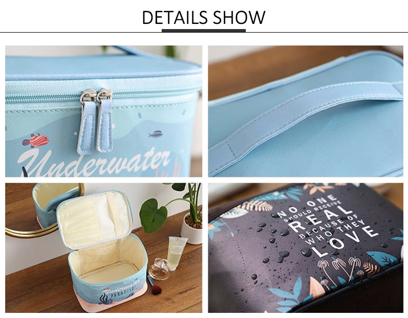 Cosmetic Accessory Large Pouch Purse Pencil PU Case Toiletry Travel