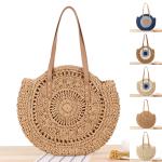 Summer Handbags Vintage Woven Beach Bags Round Handmade Shoulder Bag