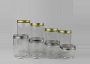 China 64mm 250ml Tea Plastic Jar With Aluminum Screw Cap wholesale
