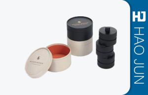 China Custom Logo Round Cardboard Candle Boxeswith Lids , Hot Stamping wholesale