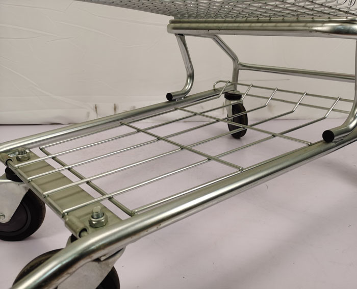Galvanized Metal Net Basket Supermarket Shopping Cart 210L Super Large Capacity