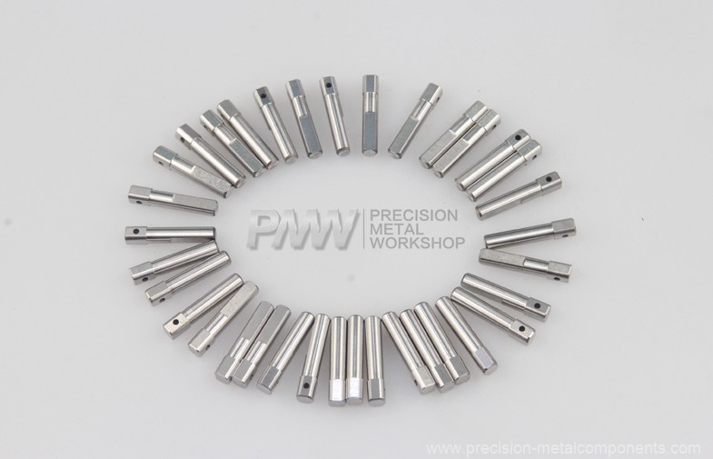 Precision automation components- Shaft left, Material 1.4034+S, hardness HRC50