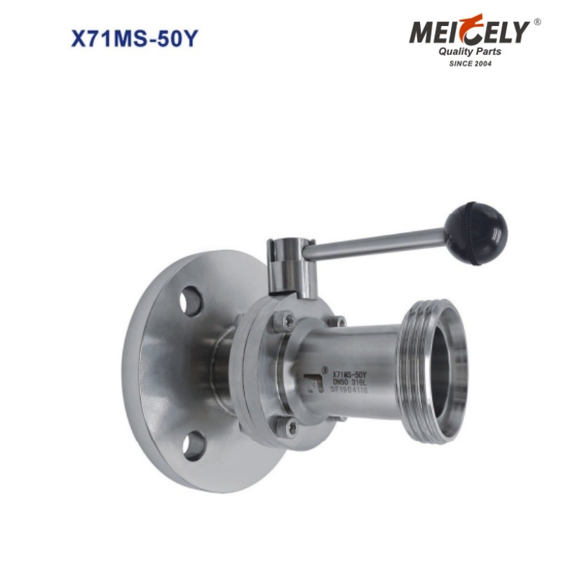 Sanbitary Aseptic Sampling Valve (Flange Widdop)Butterfly Valve for water tank truck