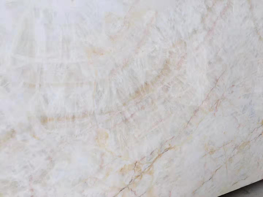 OEM White Onyx Marble Stone Slab With Khaki Brown Veins Tiles