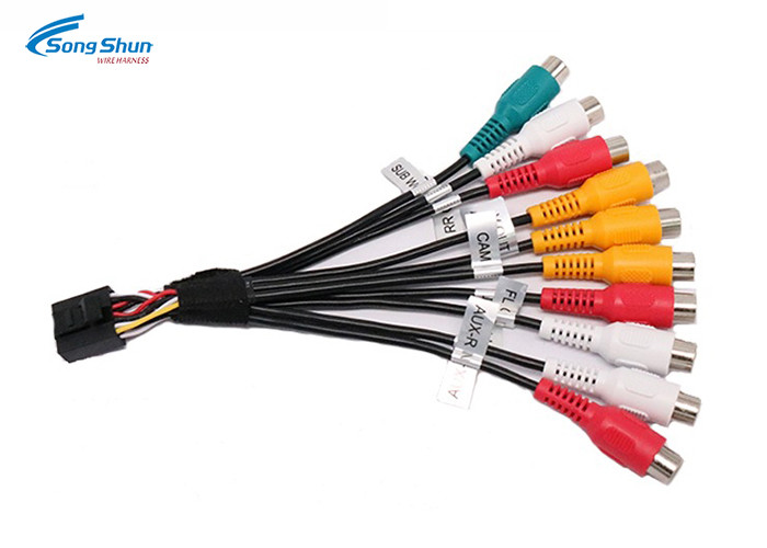 Vehicle Audio Cable Cord RCA CD Car Wire Harness 7/0.127 Bare Copper RCA Male Plug