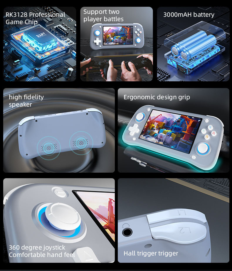 4.3inch IPS Screen Gaming System Pocket Video Player XF43 Handheld Game Console
