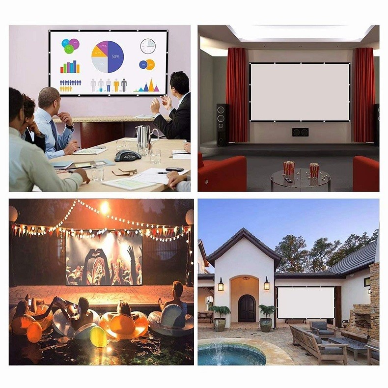Spandex Material Custom Foldable Projector Screen Anti Wrinkle