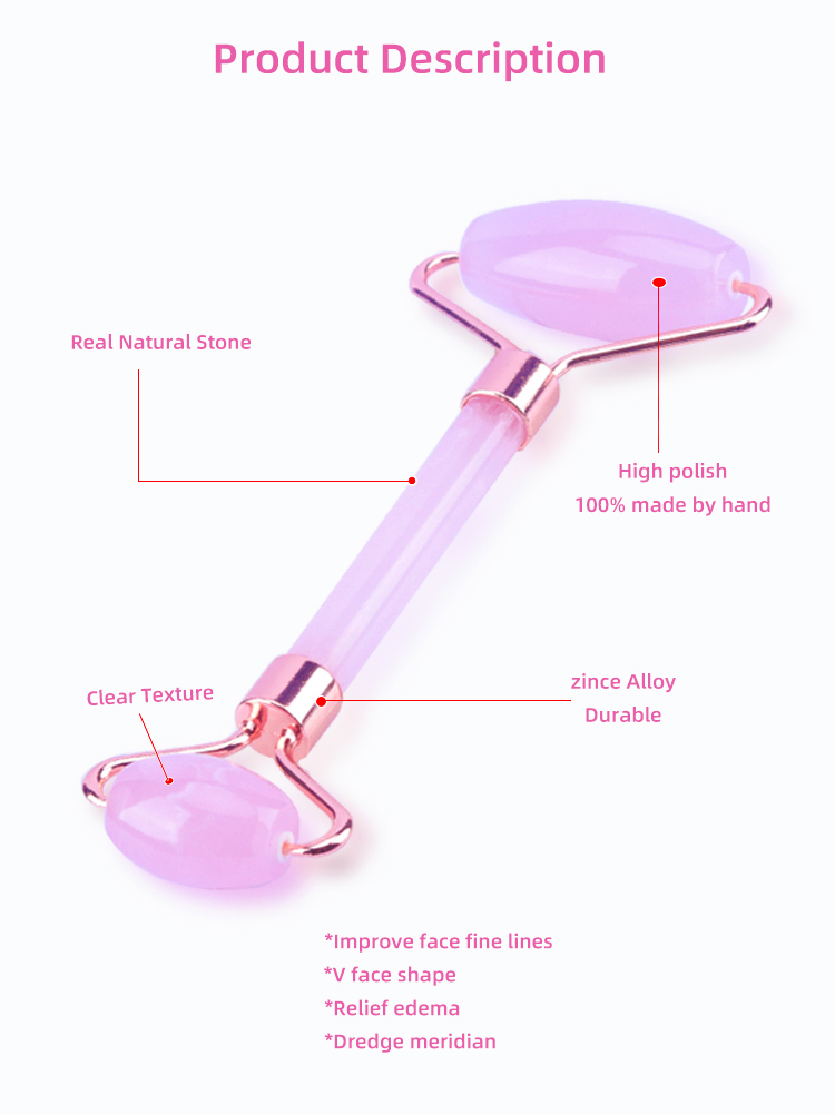 Pink Face Massager Roller , Jade Massager Roller OEM ODM Service