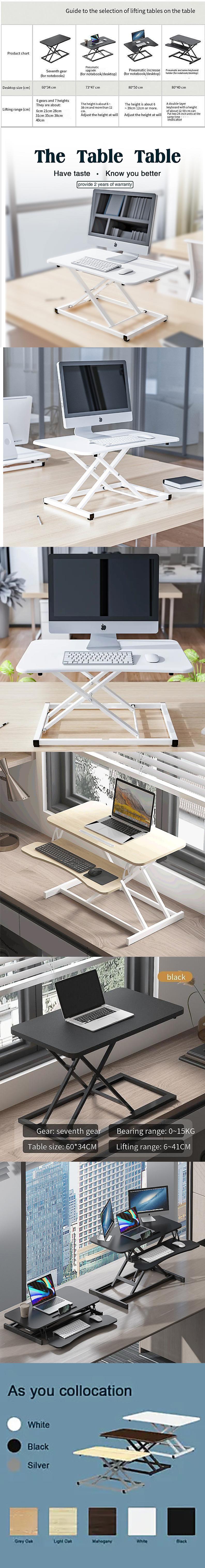 Stainless Steel Standing Folding Lift Table Adjustable Height Office Computer Desk