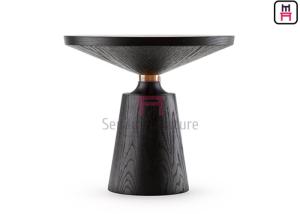 China Modern Stainless Steel Coffee Table , Solid Wood Base Marble Circle Table  wholesale