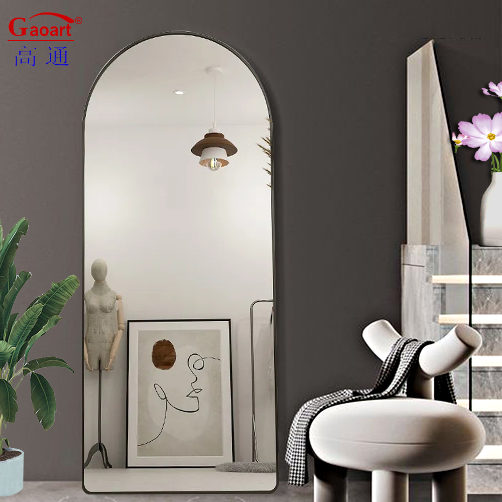 Customized Size Silver Shaving Metal Hotel Bathroom Beauty Salon Wall Art Mirror
