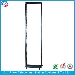 China 200KG 2 Post Open Rack With Castors RAL9004 Black 45U wholesale