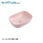 Chaozhou Factory Above Counter basin 2024 Pink Color Ceramic Basin Wall Mounted